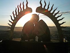 Sculpture Greeting the Sunrise at Mountain Top